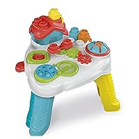 Clementoni 17704 Touch, Discover & Play Sensory Activity Table Building, Clemmy Soft Blocks for 10 Month Old, Bricks Washable-Made in Italy, Multicolor, 12,5 x 58 x 44