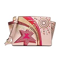 MICHAEL Michael Kors Selma Embellished Leather Messenger Bag - Soft Pink