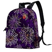 Travel Backpacks for Women,Mens Backpack,Cob Webs and Purple Animals,Backpack