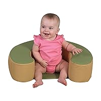Woodland Sit Me Up, Foam Newborn Lounger, Indoor Soft Play Floor Pillow, Infant Support Seat, Baby Sofa for Nursery, Sage/Tan (CF349-053)