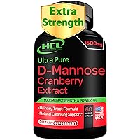 D-Mannose with Cranberry Extract Capsules 1500mg Super Strength Pills – Fast-Acting UTI Urinary Tract – Bladder Health Supplement