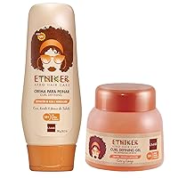 Etniker Define & Shape Duo Kit for Afro-Textured, Curly & Wavy Hair. Defining Gel & Styling Cream. Sculpt, Define, and Moisturize - Coconut & Shea Infused - No Alcohol, Parabens, or Residue. 10.oz