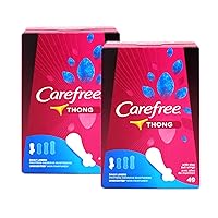 Carefree Thong Pantiliners, Unscented, 49 Count (Pack of 2)
