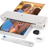 Laminator 13 Inch A3 Laminator Machine, 7 in 1 Desktop Thermal Laminator Never Jam with 40 Laminating Pouches, Paper Trimmer and Corner Rounder, Fast Warm-Up Home Office School Use, White