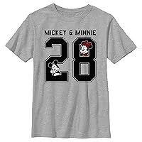 Disney Characters Mickey Minnie Collegiate Boy's Heather Crew Tee