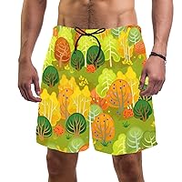Autumn Leaves Tree Pattern Men's Beach Shorts Ladies Summer Beach Shorts Casual and Comfortable Pajama Shorts