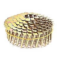 BHTOP 3600 Count Coil Roofing Nails 3/4-Inch x .120-Inch for Roofing Nail Gun, 15 Degree Round Head Wire Weld Collated Roofing Nail, Smooth Shank Electro Galvanized Air Nails for Roofs