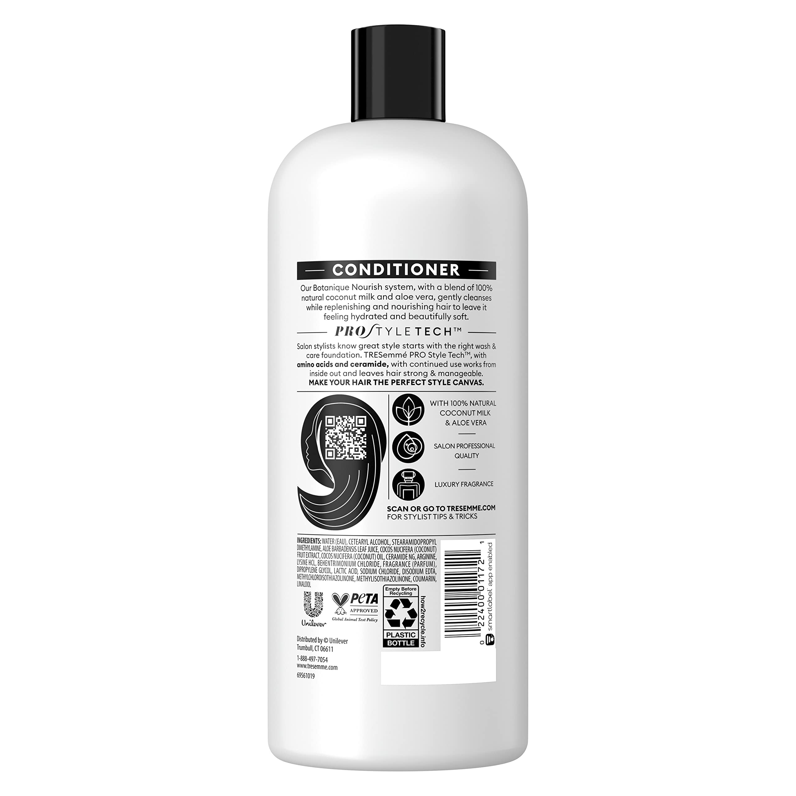 TRESemmé Hydrating Conditioner 4 Count With 100% Natural Coconut Milk and Aloe Vera 28 oz