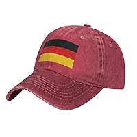 German Flag Print Soccer Hat Funny Adjustable Cotton Sport Baseball Cap Washed Denim Trucker Hat