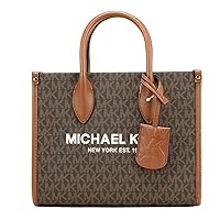 Michael Kors Mirella Small Brown PVC Top Zip Shopper Tote Crossbody Women's Handbag