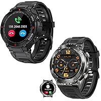 EIGIIS 1.3'' HD Military Smart Watch for Men Outdoor Waterproof Tactical Smartwatch + Smart Watch for Men 1.32” HD Rugged Military Smart Watch (Answer/Make Calls) Outdoor Sports Watch