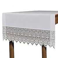 Budded Cross Lace Altar Cloth Church Communion Supplies Outdoor Indoor Party Table Cloth, 75 Inch x 28 Inch