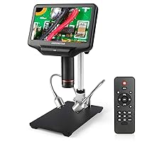 Andonstar AD407 3D HDMI Soldering Digital Microscope with 4MP UHD and 7 inch Adjustable LCD Screen USB Video Microscopes for Phone Repairing SMT SMD DIY