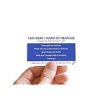 Hard of Hearing Deaf Card - I'm Deaf Awareness Emergency Contact Card Wallet Insert (2 Pcs)