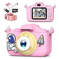 Children Camera for Girls/Boys, Portable Selfie Toy Camera for Toddlers Age 3-12 Year Old,20MP 1080P HD Digital Video Camera with 32GB SD Card for Kids Birthday Christmas Festival Gifts (Pink)