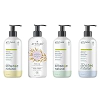 Bundle of ATTITUDE 4 Liquid Hands Soaps for Sensitive Skin Enriched with Oat, EWG Verified, Plant and Mineral-Based Ingredients, Vegan Personal Care Product, 16 Fl Oz