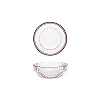 Fortessa Archie Glass Cereal Bowl Set of 4, 22.8 Ounce, Pink