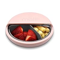 melii Spin Snack Container, Food Storage for Kids, BPA-Free, Dishwasher Safe – 3 Compartments (Pink)