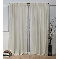Nicole Miller Faux Linen Slub Hidden Tab Top Curtain Panel, Linen, 54x84, 2 Piece