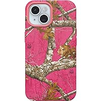 OtterBox iPhone 15, iPhone 14, and iPhone 13 Symmetry Series Case - REALTREE FLAMINGO PINK, snaps to MagSafe, ultra-sleek, raised edges protect camera & screen