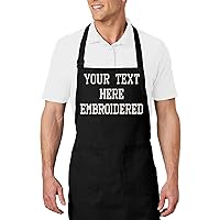 Personalized Apron, Add a Name Embroidered Design, Add Your Own Name, Custom made with your text Made in the USA Apron, Adult Bib Aprons 6 colors