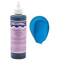 DecoPac Premium Gel Food Coloring | Sky Blue Food Coloring For Baking | 8oz | Color Buttercream, Fondant, Frosting & Piping Gel, Food Safe, Highly Concentrated Gel, 8 oz - Sky Blue