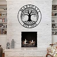22in Tree of Life Personalized Steel Metal Wall Sign, Personalized Tree of Life Metal Sign Family Last Name Outdoor Use Wedd House Warming Gifts New Home Personalized Metal Sign Family Sign