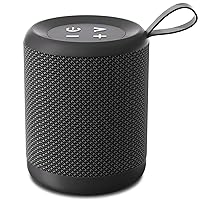 Portable Bluetooth Speaker, Loud HD Sound and Well-Defined Bass, IPX5 Waterproof, up to 10 Hours of Play, Aux Input, Wireless Speaker with Clip for Home, Outdoor and Travel (Black)