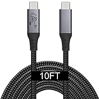 10-Foot USB4 Cable Compatible with Thunderbolt 3, Thunderbolt 4 and USB-C - Supports 8K HD Display, 20gbps Data Transfer, 240W Charging