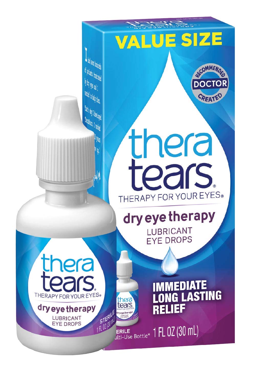  TheraTears Dry Eye Therapy Eye Drops for Dry Eyes, 1.0 Fl Oz :  Health & Household