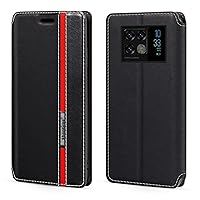 for Doogee V20 Case, Fashion Multicolor Magnetic Closure Leather Flip Case Cover with Card Holder for Doogee V20 Dual 5G (6.43”), Black