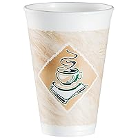 Dart 16X16G Café G Foam Hot/Cold Cups, 16oz, White w/Brown & Green (Case of 1000)