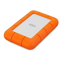Rugged 5TB Portable External HDD - USB 3.0/2.0 Compatible, Shock/Dust/Rain Resistant for Mac & PC, Orange, Grey
