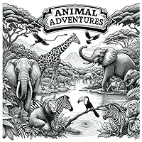 Animal Adventures Coloring book for Kids: Educational Coloring Pages with Animals for Children Ages 3 - 10