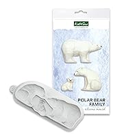 Katy Sue Polar Bear Family Silicone Mold for Cake Decorating & Crafts - Makes 3 Different Sized Bears - 1) 3.1 x 1.8 inch, 2) 2.4 x 1.8 inch, 3) 1 x 1.2 inch