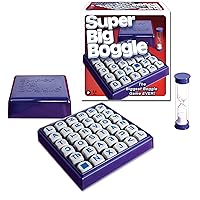 Super Big Boggle with 6x6 Grid and 36 Letter Cubes by Winning Moves Games USA, the Biggest Boggle Game Ever, 4 Minute Sand Timer, for 2 or More Players, Ages 8+ (1165)