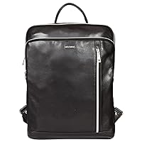 Genuine Leather Black Unisex Medium Backpack, Black, M, Modern