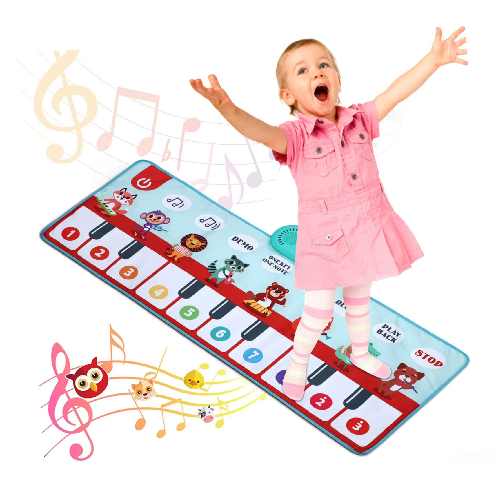 ERINGOGO 3pcs Piano Rug Piano Mat for Baby Musical Blanket Musical Mat for Toddlers Musical Toys for Toddlers Musical Piano Mat Preschool Electronic Component Animal Crawling Blanket