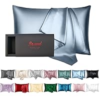 Mulberry Silk Pillowcase for Hair and Skin Made in USA, Real 22 Momme Satin Pillowcase with Zipper, 6A Grade 100% Natural Silk, Anti Aging, Anti Acne, Wrinkle Free, 1 Pc 20