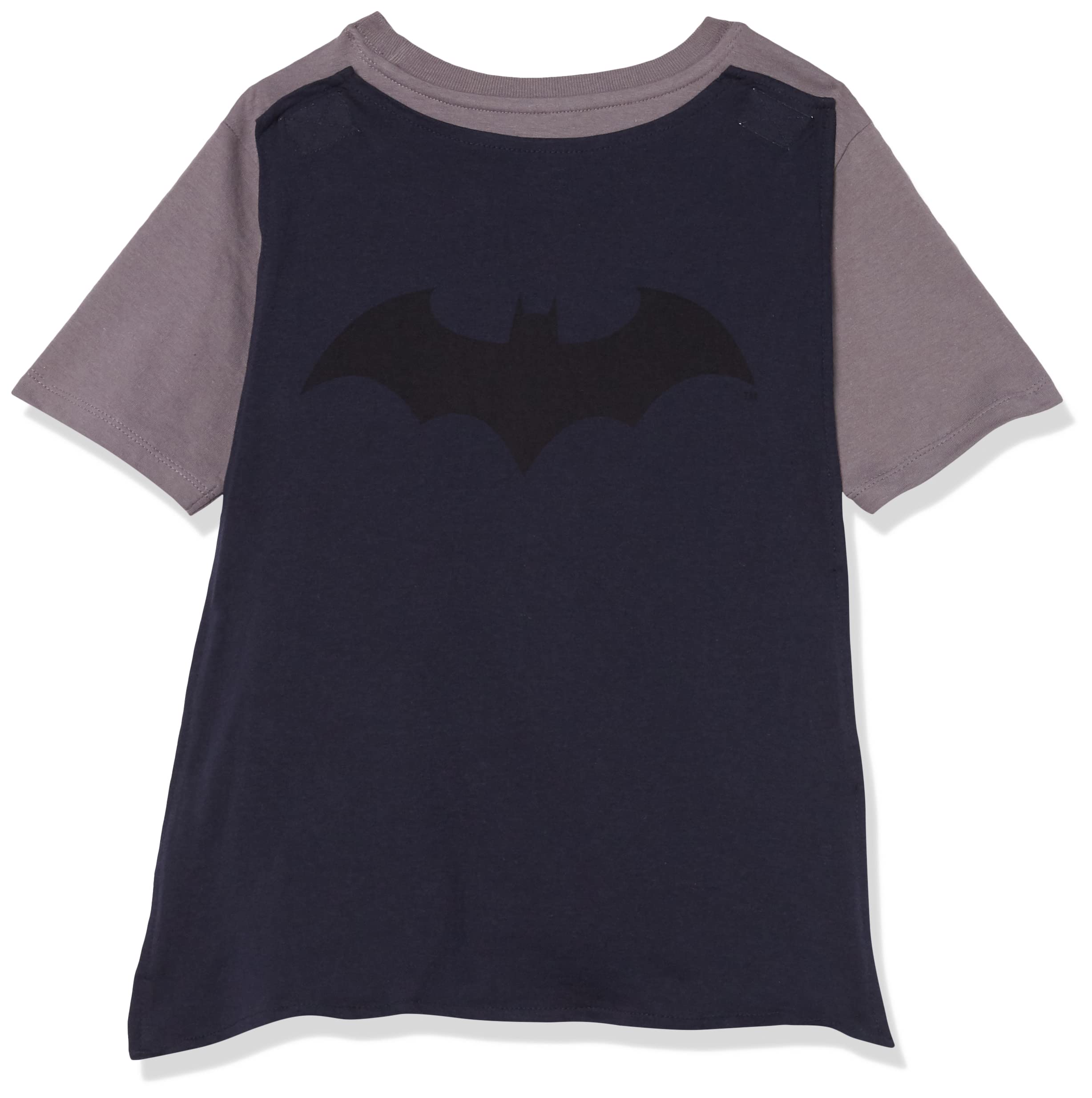 DC Comics Boys' Little Batman Cosplay Short Sleeve Cape Tee T-Shirt