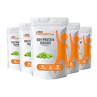 BULKSUPPLEMENTS.COM Soy Protein Isolate Powder - Vegan Protein Powder, Soy Protein Powder - Unflavored Protein Powder, Gluten Free, 30g per Serving, 5kg (11 lbs) (Pack of 5)