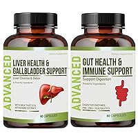 Liver Cleanse Detox & Repair and Gallbladder Supplements - Liver Health Formula to Support Liver Renew with Artichoke Extract, Milk Thistle, Dandelion Leaf. Liver Detox Supplements for Liver Support.