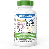 Chewable Probiotics for Kids & Adults | for Oral Dental Health, Bad Breath, & Better Digestion 20 Multi Strain - S boulardii, Lactobacillus plantarum and Bifidobacterium infantis, 60 Chews