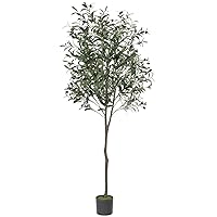 VIAGDO Artificial Olive Tree 6ft Tall Fake Potted Olive Silk Tree with Planter Large Faux Olive Branches and Fruits Artificial Tree for Home Office Living Room Decor Indoor, 1176 Leaves