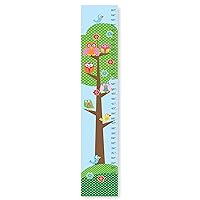The Kids Room by Stupell Whimsical Owls and Birds in A Tree Growth Chart, 7 x 0.5 x 39, Proudly Made in USA