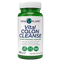 Vital Planet – Vital Colon Cleanse 14-Day Colon Cleanser and Detox with Magnesium Hydroxide, Slippery Elm, and Aloe for Digestive Health Support, Occasional Constipation, and Bloating 28 Capsules
