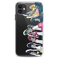 Case Compatible with iPhone 14 13 Pro Max 12 Mini 11 Xs X 8 Plus Xr 7 SE 6s 5 Slim Pattern Kids Women Trainers Flexible Silicone Print Girls Design Sneakers Cute Soft Clear Colorful Trend