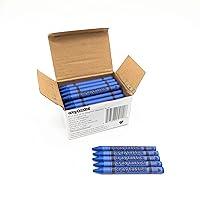 Bulk Wrapped Crayons Box of 52 (BLUE) for Crafting, Parties, Kids - Paper Wrapped - Safety Tested Compliant with ASTM D-4236