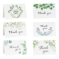 Gyufise 36Pcs Greenery Thank You Cards Bulk Watercolor Foliage Notes with 36Pcs Envelopes and Stickers Baby Shower Thank You Cards Wedding Thank You Cards for Wedding Baby Shower Bridal Shower