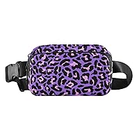 Purple Pink Leopard Fanny Packs for Women Everywhere Belt Bag Fanny Pack Crossbody Bags for Women Girls Fashion Waist Packs with Adjustable Strap Belt Purse for Sports Travel Outdoors Shopping